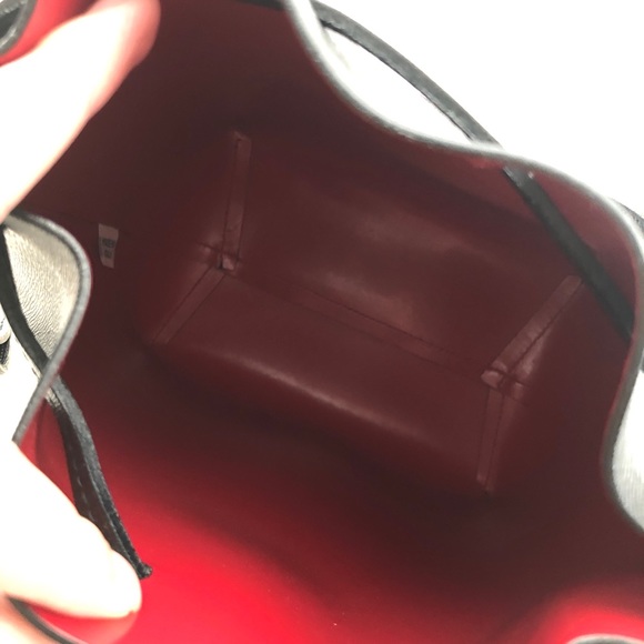 Mansur Gavriel Mini Bucket Bag in Saffiano/Black/Flamma. - Picture 4 of 6